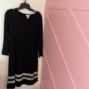 Black and gray knee length dress